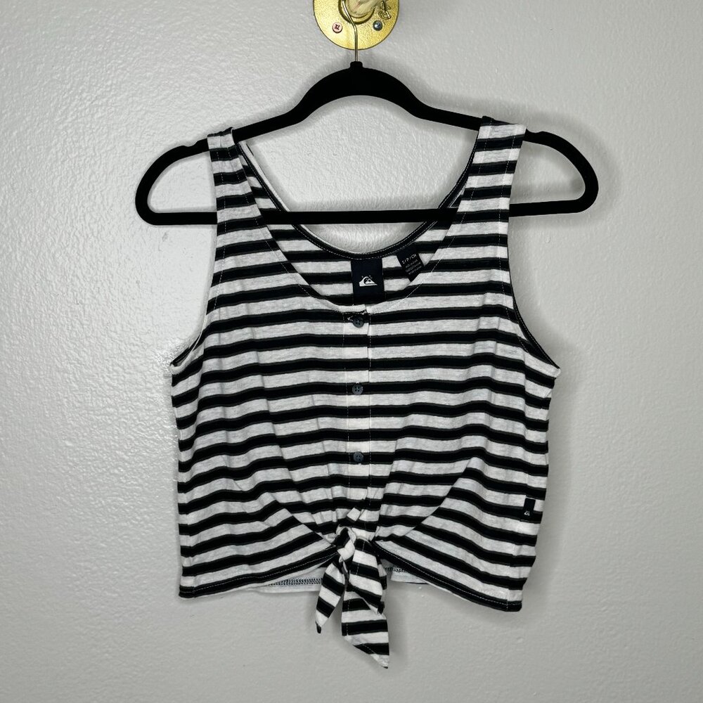 Quicksliver Black and white Striped Tanktop new with tags